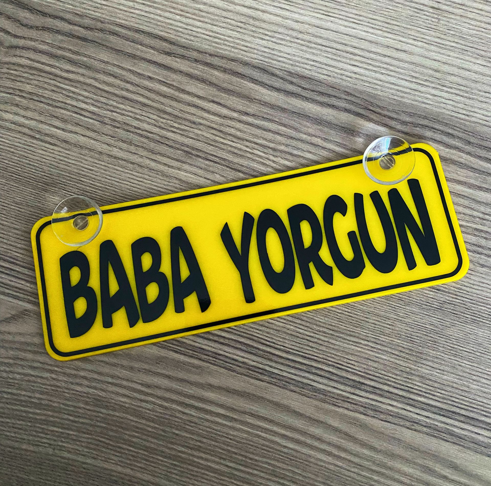 Baba Yorgun Dekor Plaka Vantuzlu