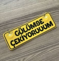 Gülümse Çekiyorum Dekor Plaka Vantuzlu
