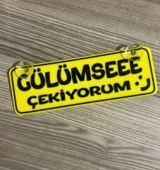 Gülümse Çekiyorum Dekor Plaka Vantuzlu
