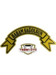 Babam Sağolsun Yazı Kurdele Sticker